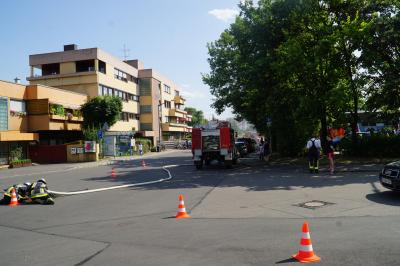 Chlorgasunfall im Maichinger Hallenband - Jahreshauptuebung der Feuerwehr und des DRK Maichingen